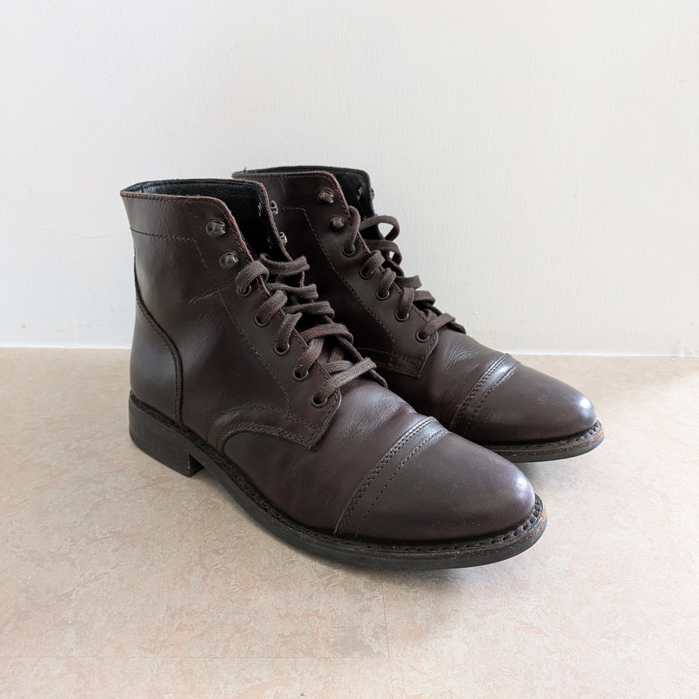 Thursday Boot Co. Leather Captain Boot In Black Coffee